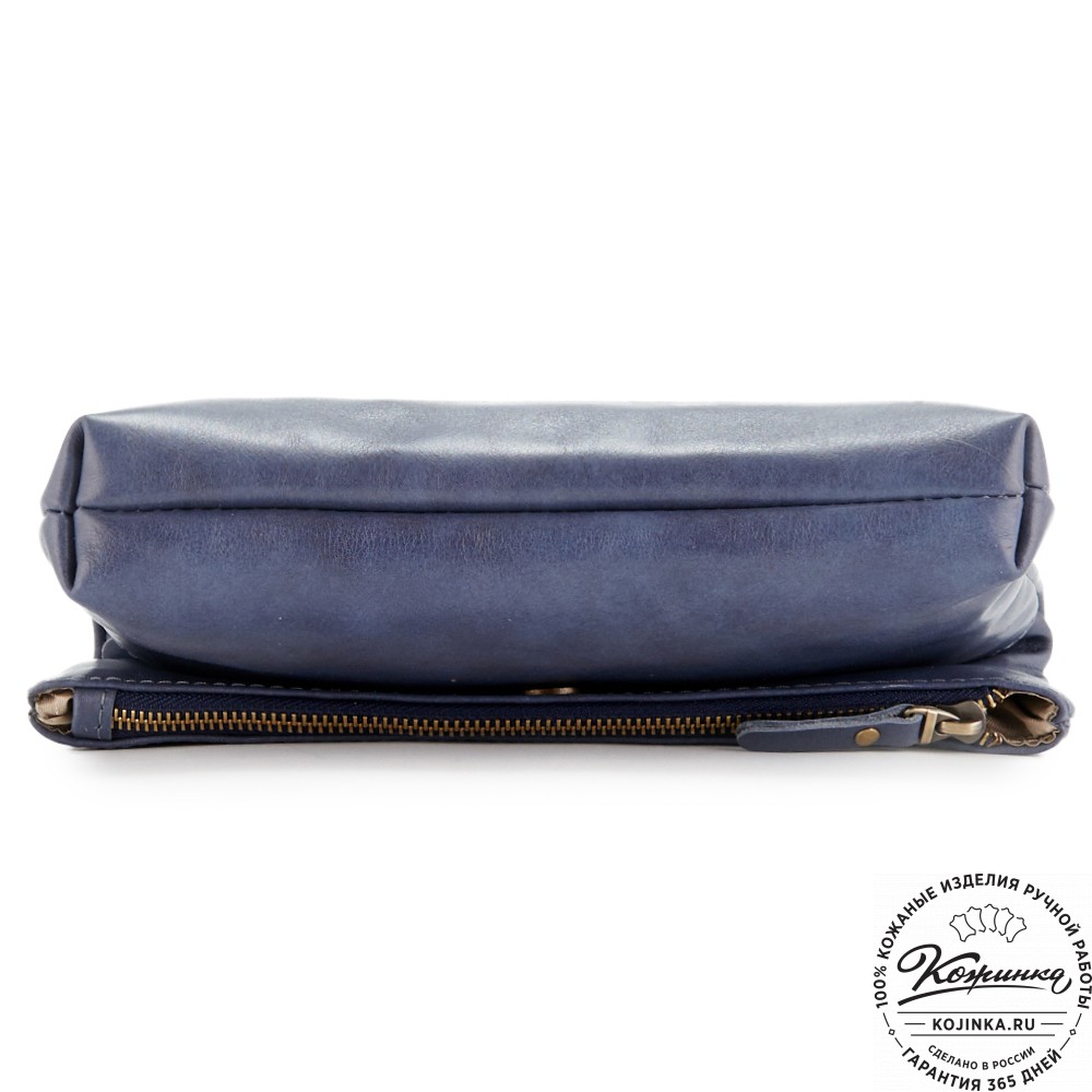 Кожаный клатч "Молли" (синий)